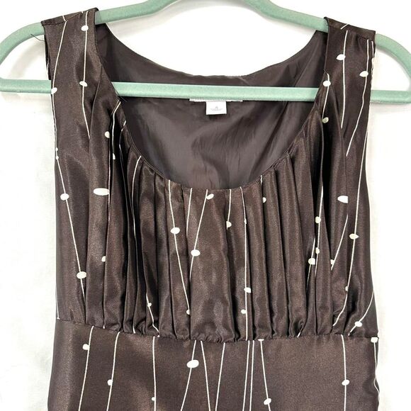 DRESSBARN Y2K Brown Multi Floral Sleeveless Tie‎ Back Mini Dress Womens 4 Fairy - Picture 2 of 5
